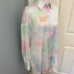 Zara Watercolor Blouse, Size S